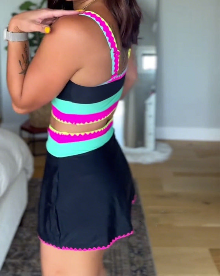 Myra | Maillot de Bain Trois Pièces Color Block