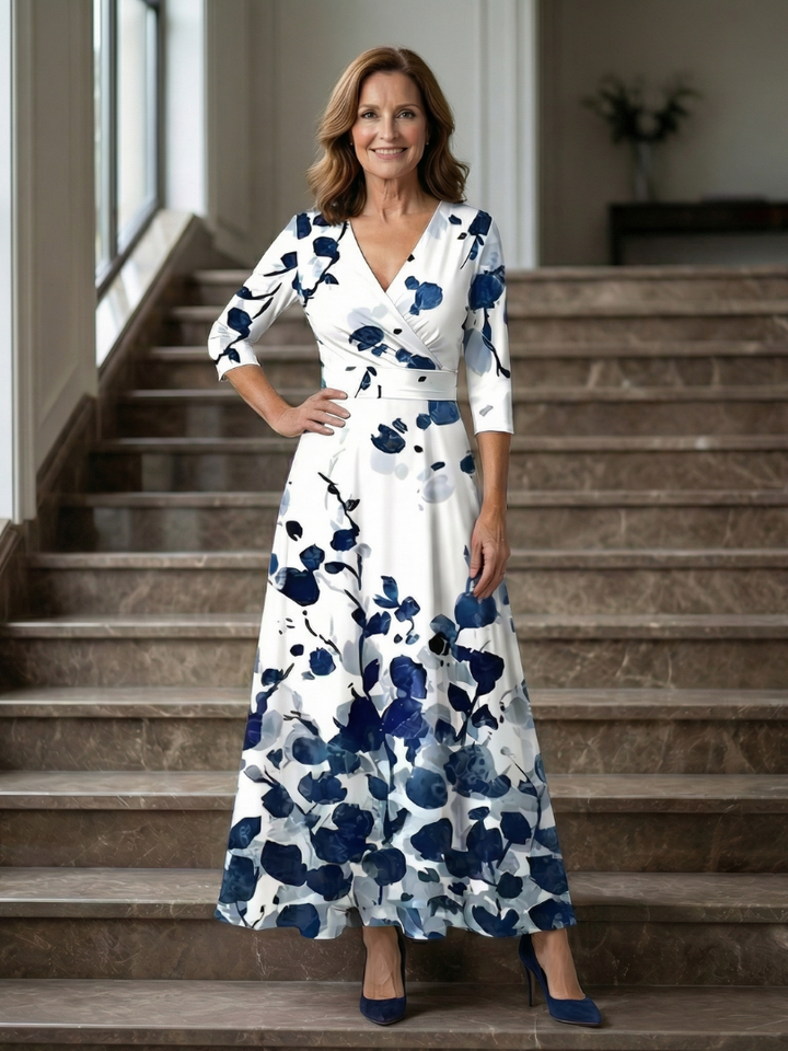 VIRELLE | Robe Midi Croisée à Col Celine