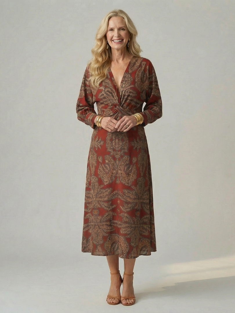 VIRELLE | Robe Midi Wrap Naturelle Lune