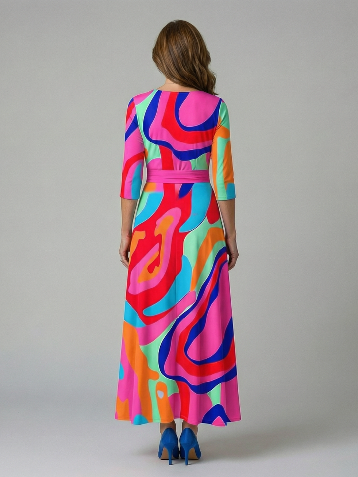 VIRELLE | Robe Midi Croisée à Col Celine