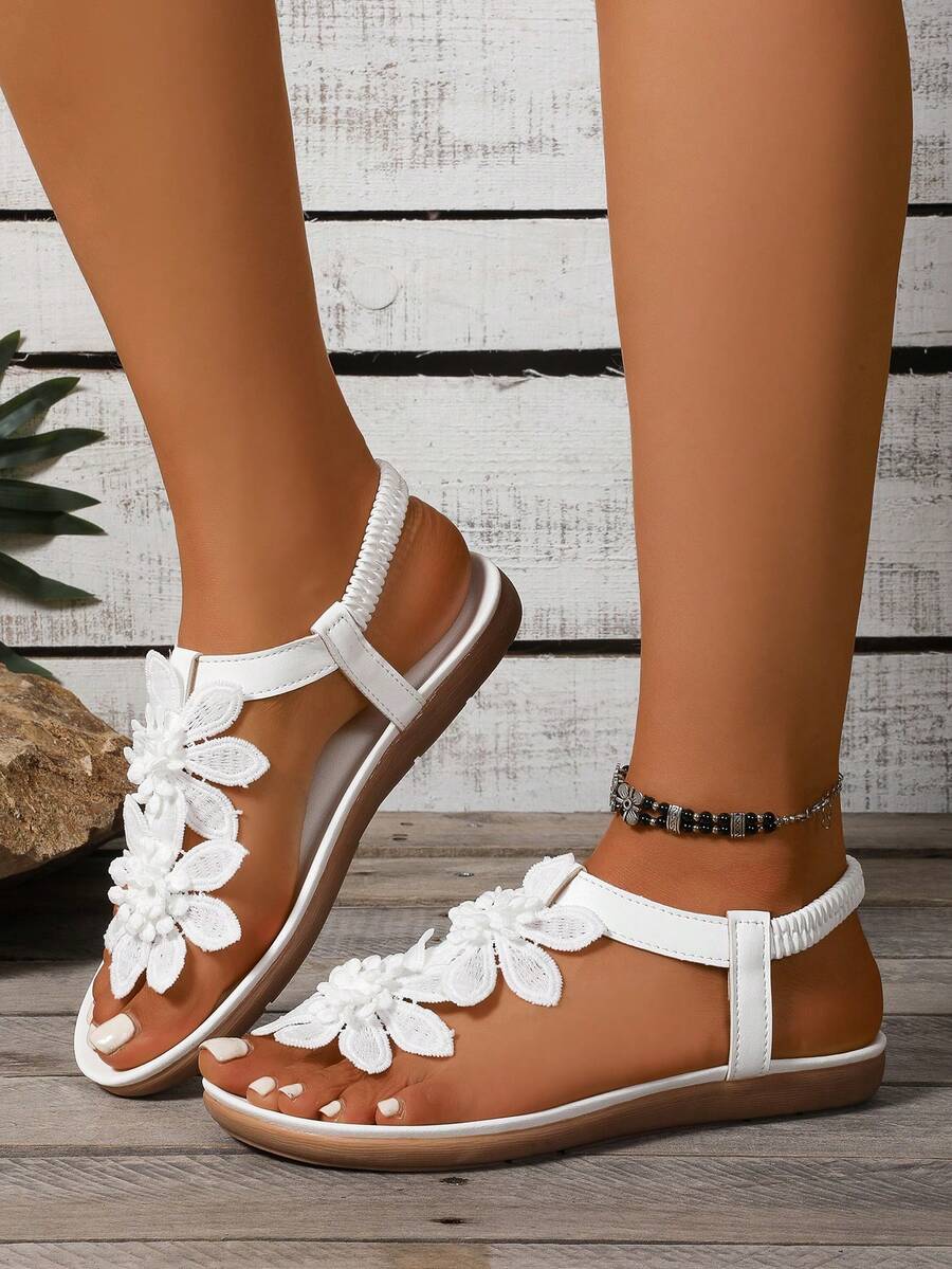 Floréa | Sandales Orthopédiques Fleurs Appliquées