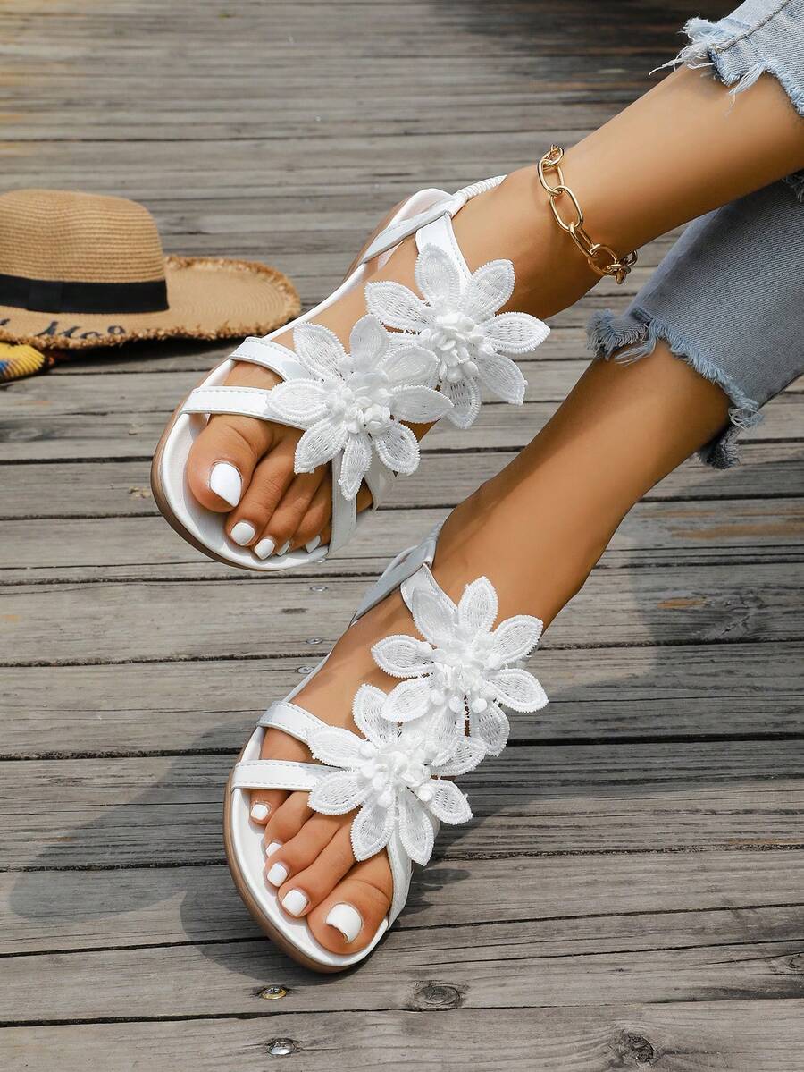 Floréa | Sandales Orthopédiques Fleurs Appliquées