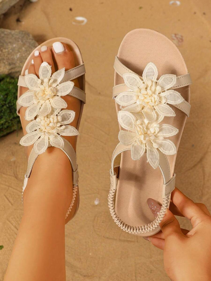 Floréa | Sandales Orthopédiques Fleurs Appliquées