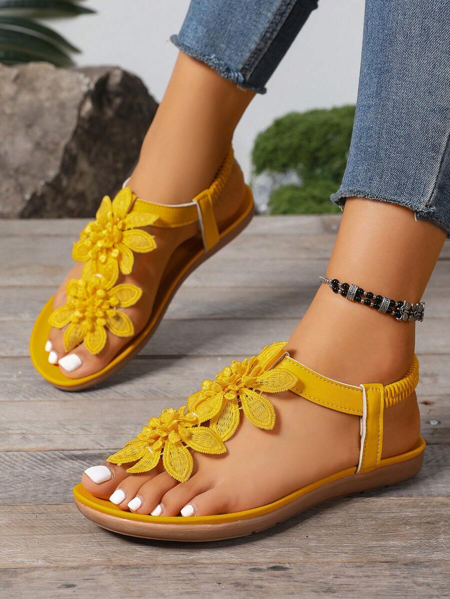 Floréa | Sandales Orthopédiques Fleurs Appliquées