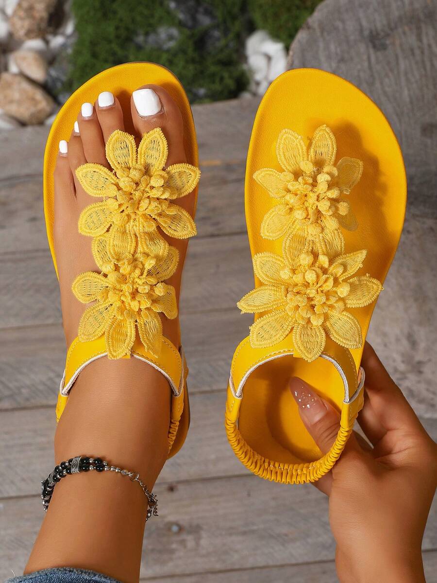 Floréa | Sandales Orthopédiques Fleurs Appliquées