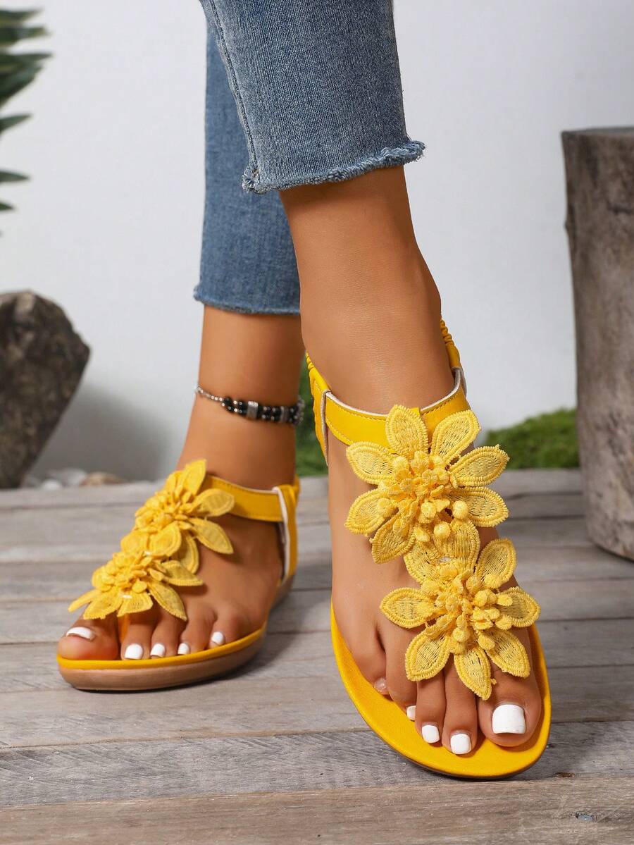 Floréa | Sandales Orthopédiques Fleurs Appliquées