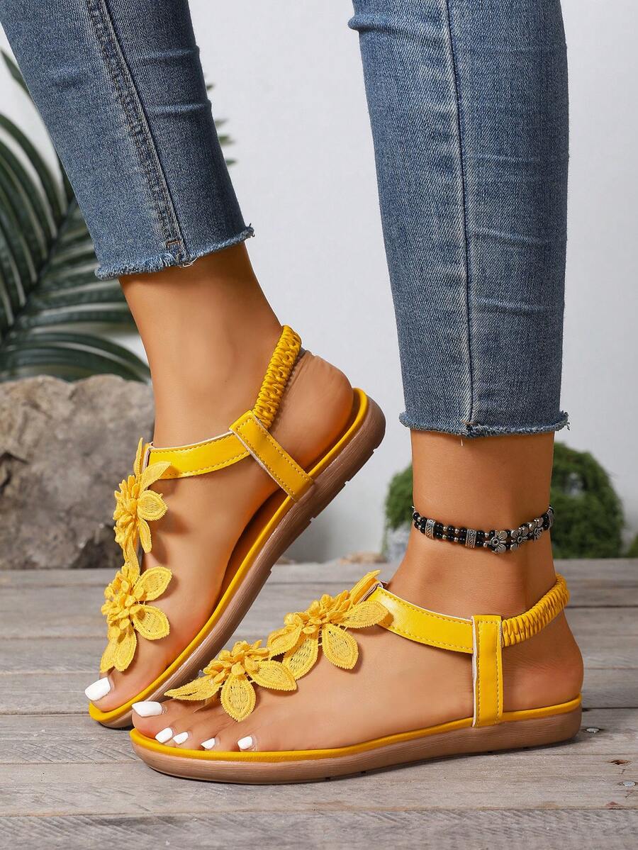 Floréa | Sandales Orthopédiques Fleurs Appliquées