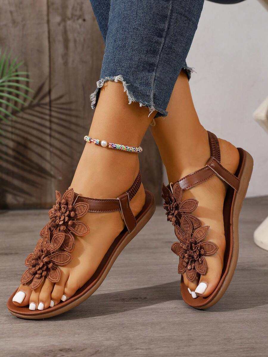 Floréa | Sandales Orthopédiques Fleurs Appliquées