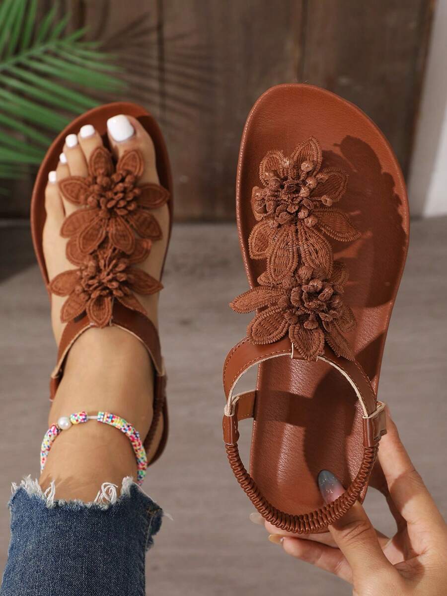 Floréa | Sandales Orthopédiques Fleurs Appliquées