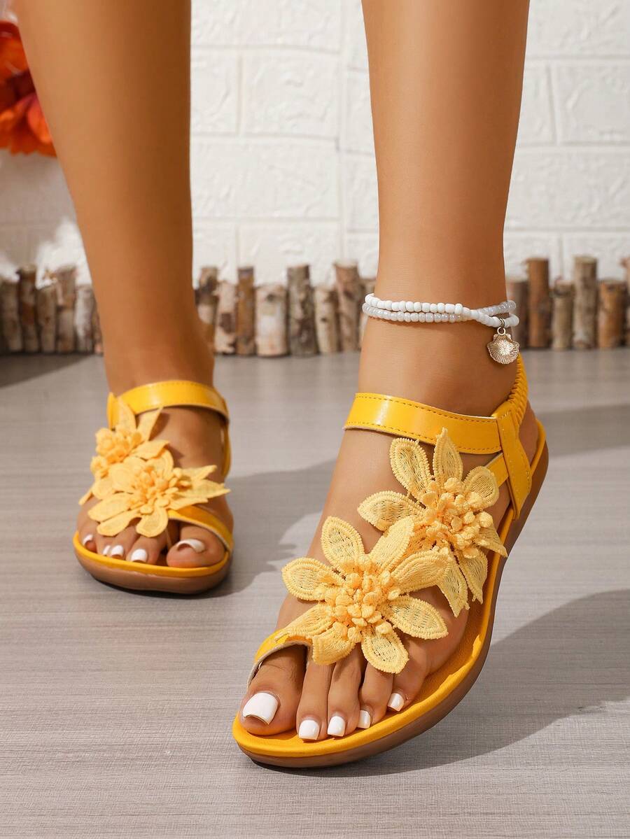 Floréa | Sandales Orthopédiques Fleurs Appliquées