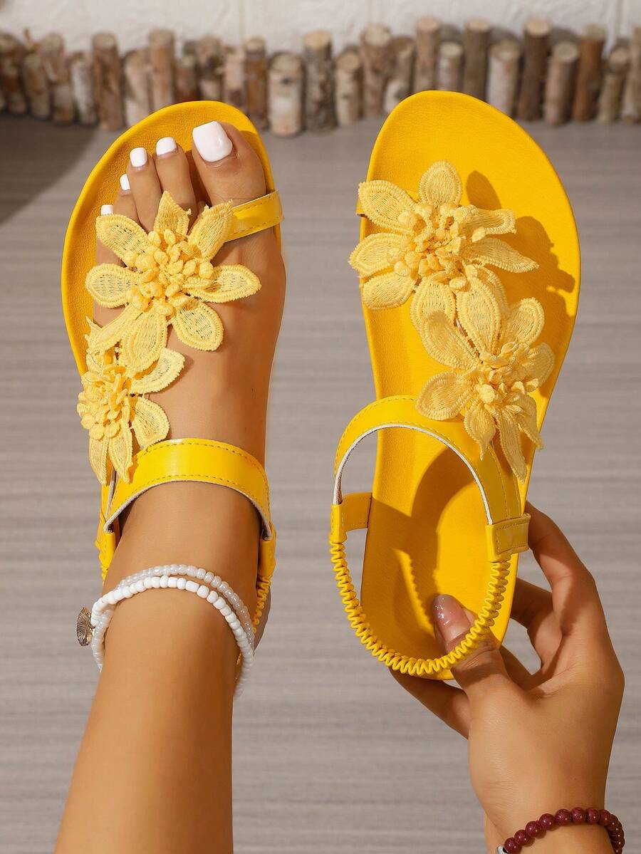 Floréa | Sandales Orthopédiques Fleurs Appliquées