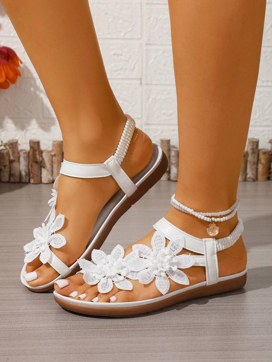 Floréa | Sandales Orthopédiques Fleurs Appliquées