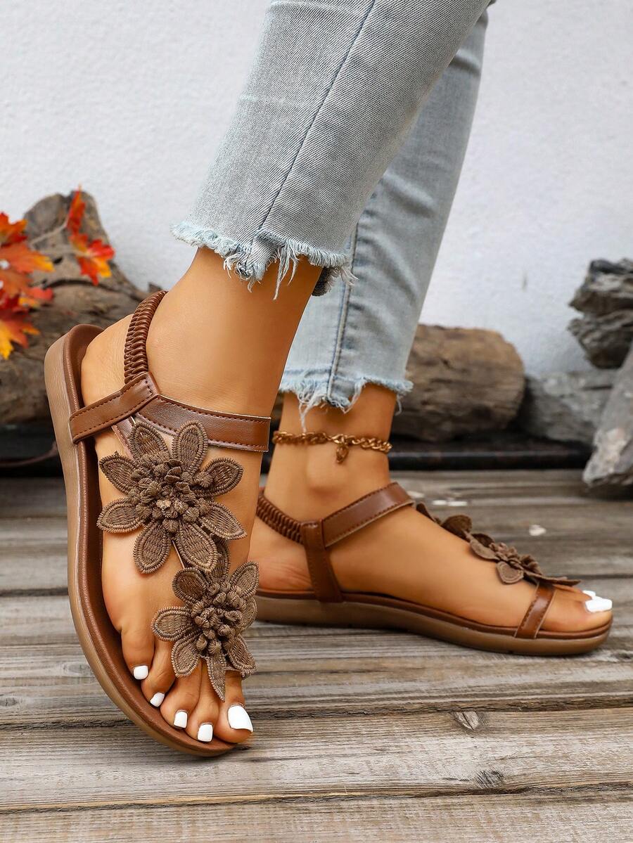 Floréa | Sandales Orthopédiques Fleurs Appliquées