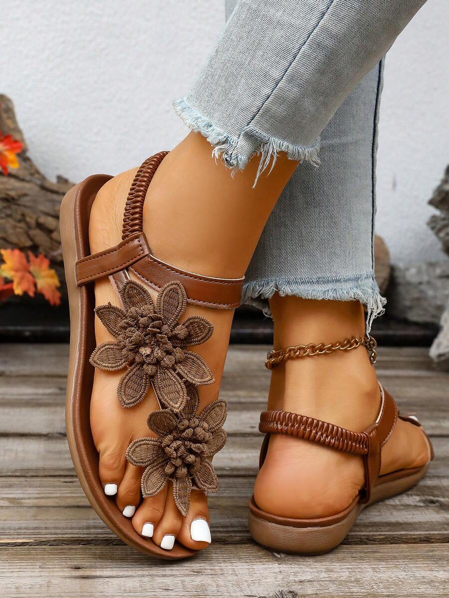 Floréa | Sandales Orthopédiques Fleurs Appliquées