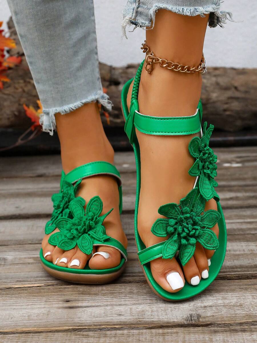 Floréa | Sandales Orthopédiques Fleurs Appliquées
