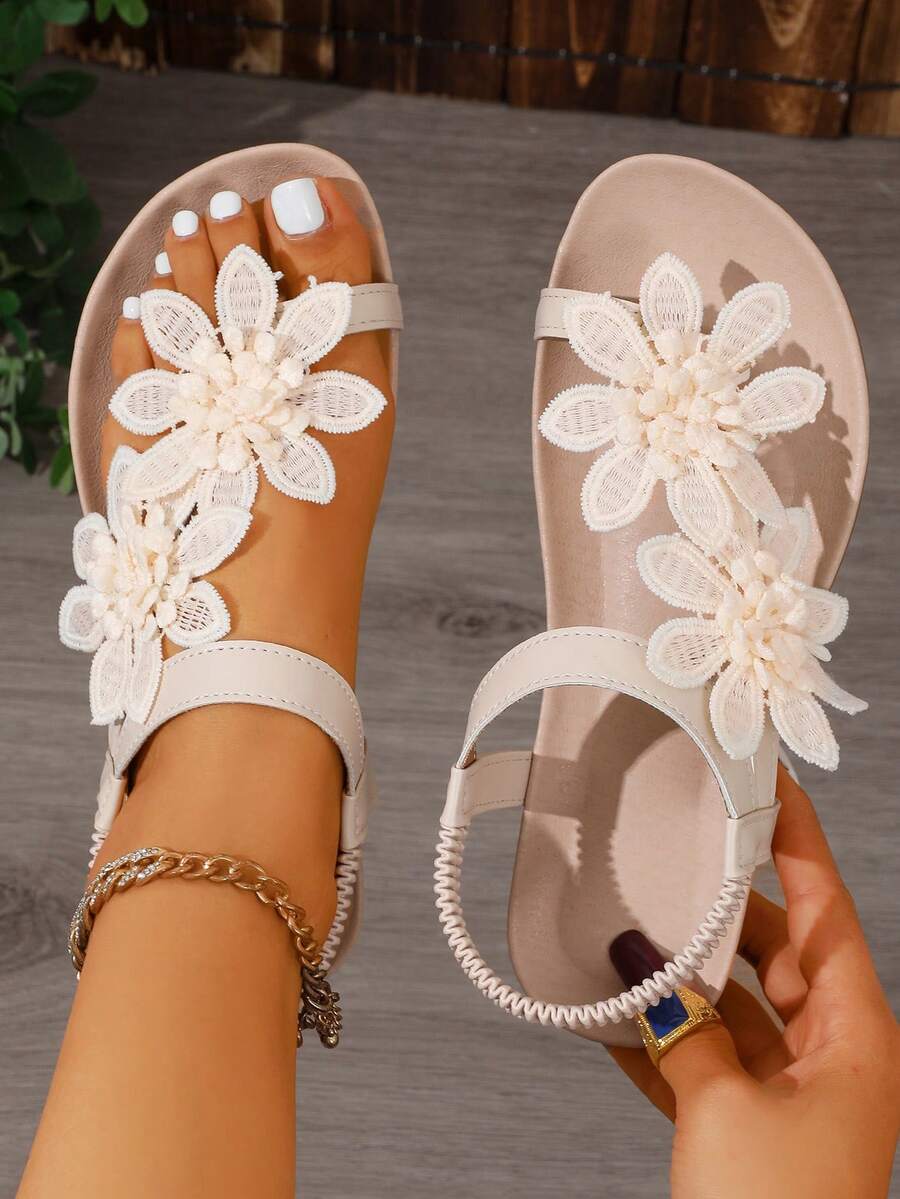 Floréa | Sandales Orthopédiques Fleurs Appliquées