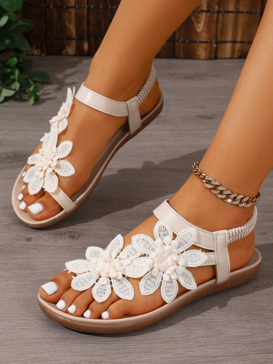 Floréa | Sandales Orthopédiques Fleurs Appliquées