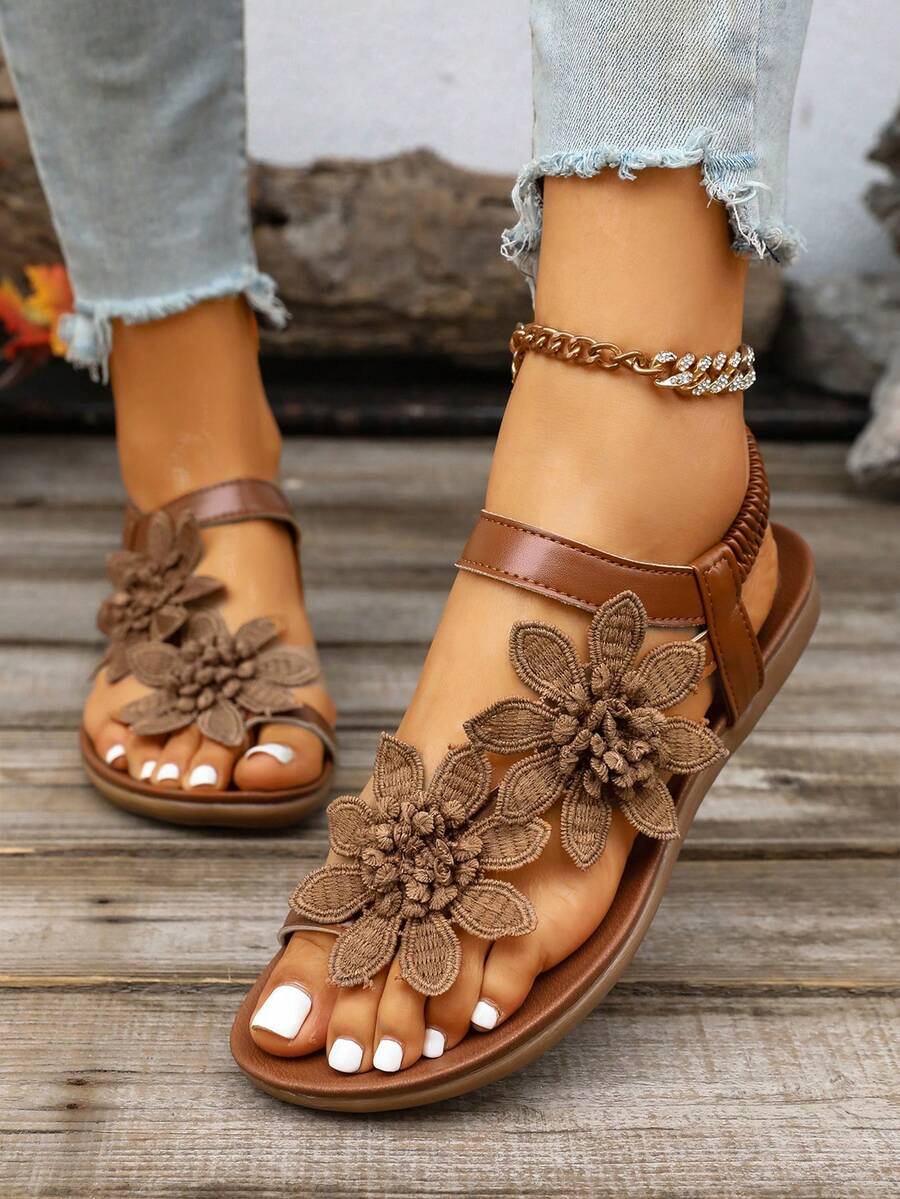 Floréa | Sandales Orthopédiques Fleurs Appliquées