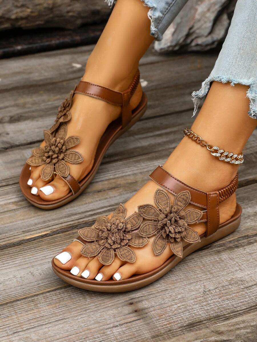 Floréa | Sandales Orthopédiques Fleurs Appliquées