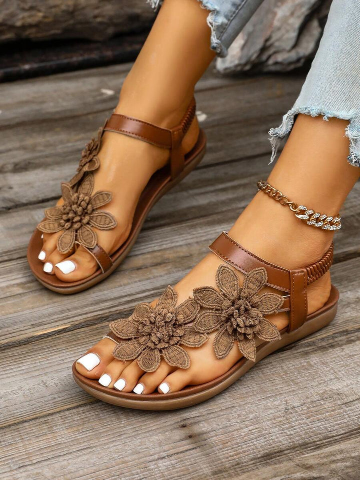Floréa | Sandales Orthopédiques Fleurs Appliquées