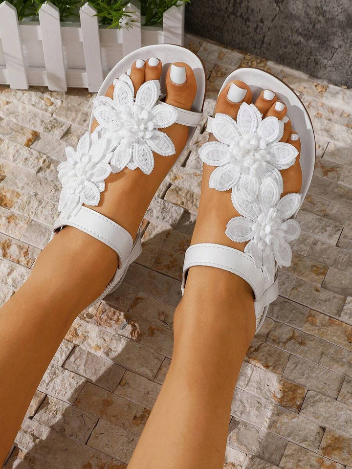 Floréa | Sandales Orthopédiques Fleurs Appliquées