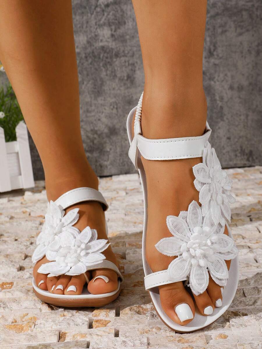 Floréa | Sandales Orthopédiques Fleurs Appliquées