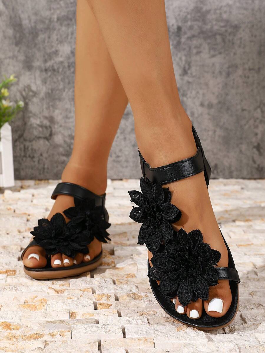 Floréa | Sandales Orthopédiques Fleurs Appliquées