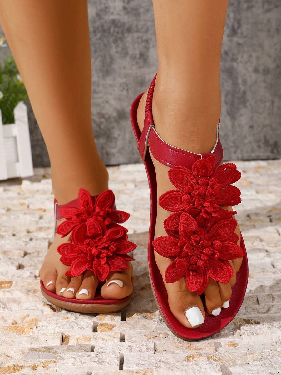 Floréa | Sandales Orthopédiques Fleurs Appliquées