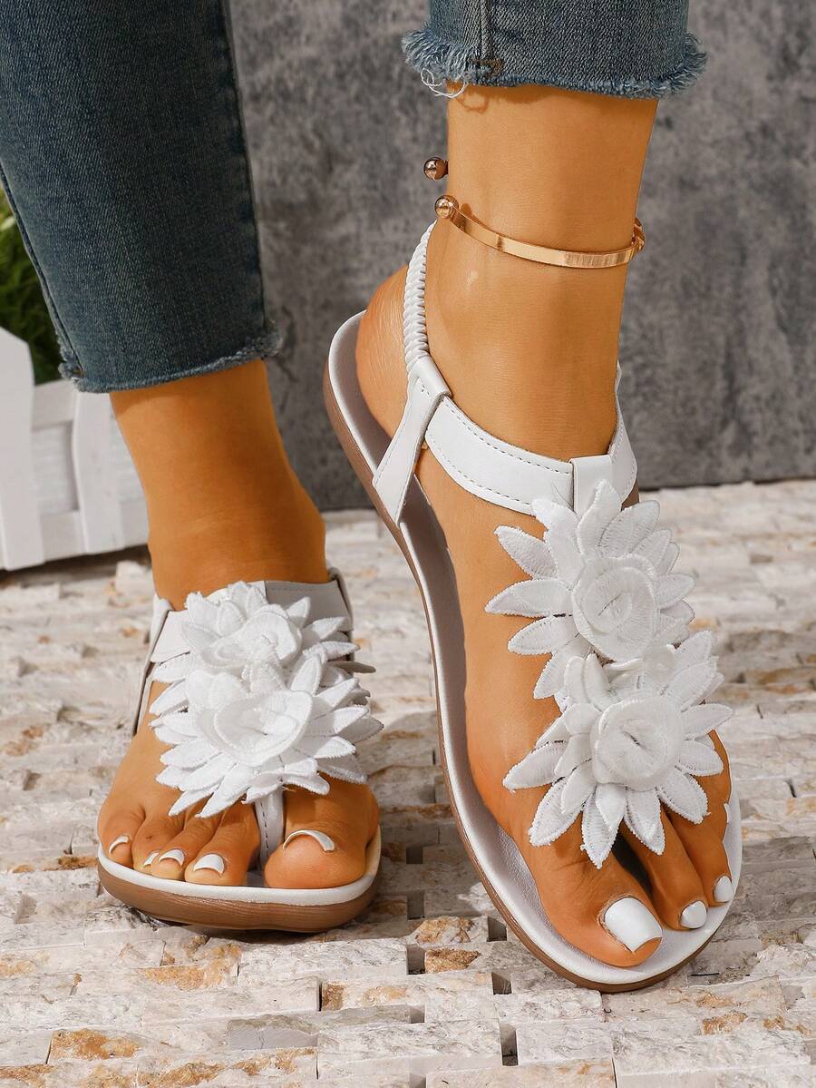 Floréa | Sandales Orthopédiques Fleurs Appliquées
