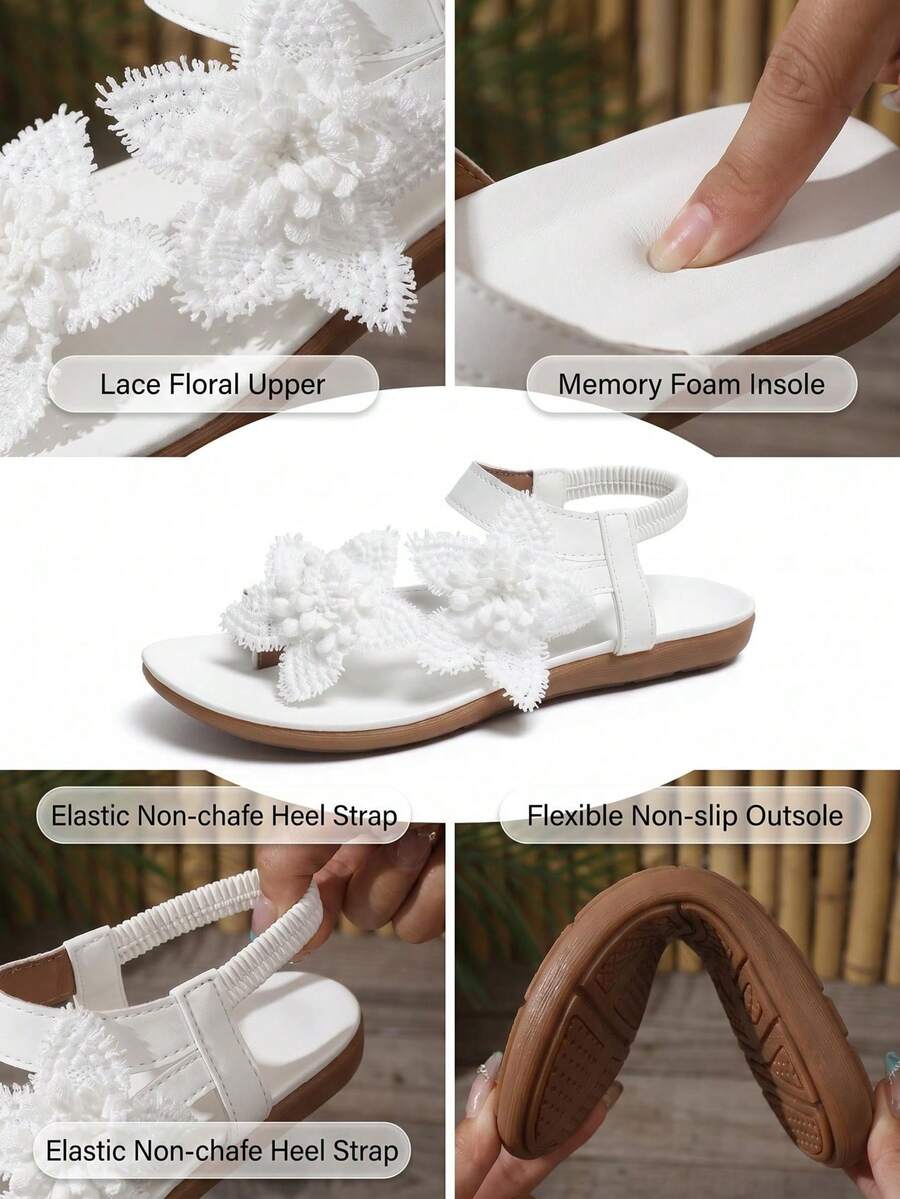 Floréa | Sandales Orthopédiques Fleurs Appliquées