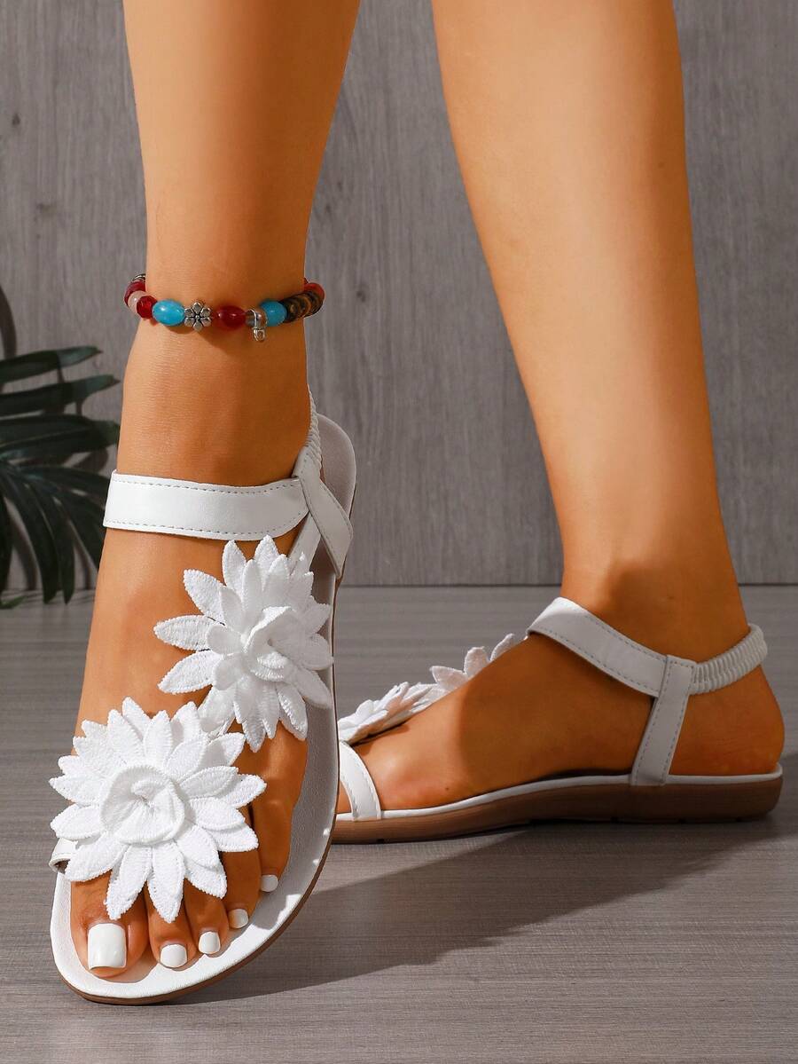 Floréa | Sandales Orthopédiques Fleurs Appliquées
