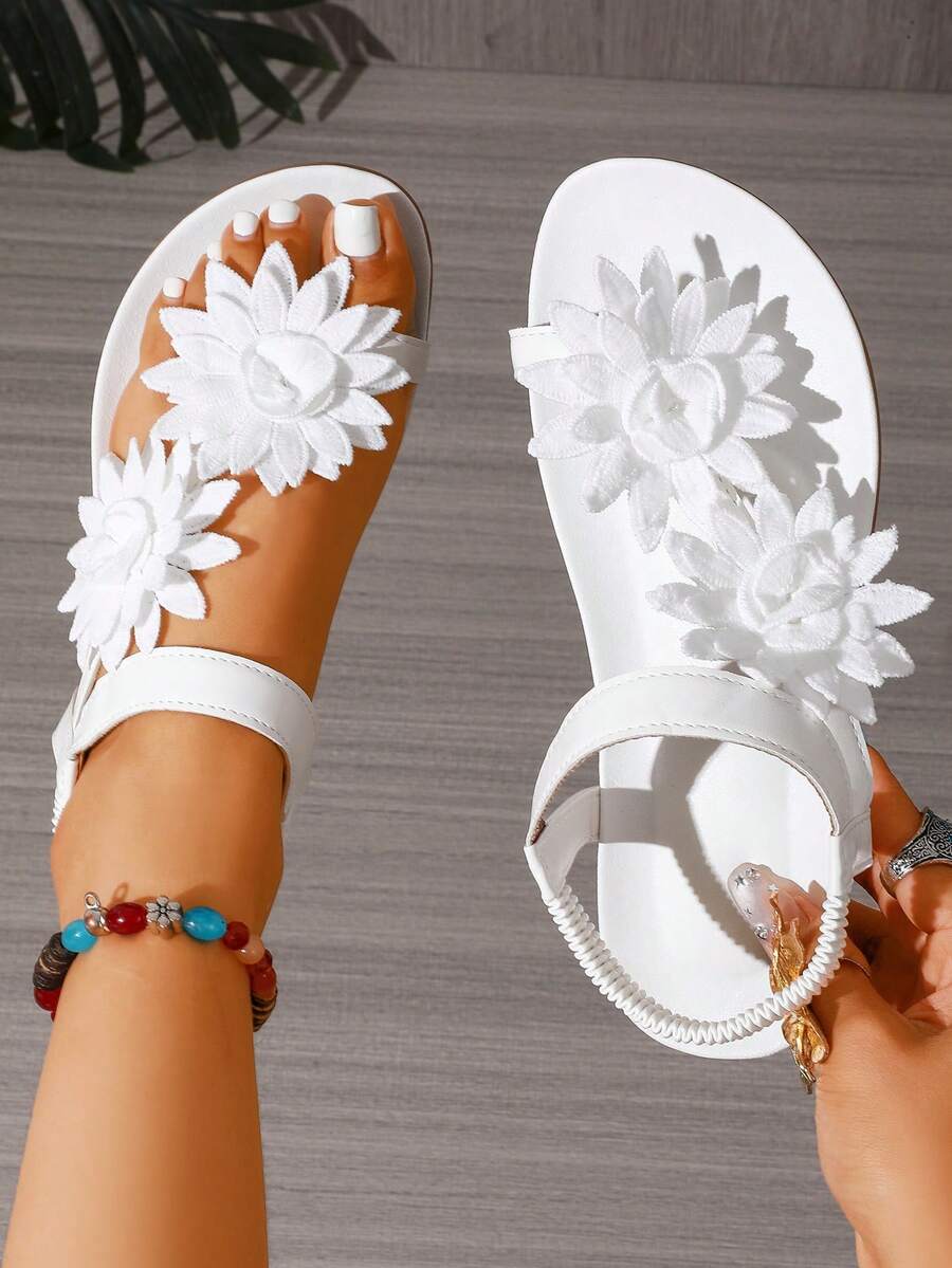 Floréa | Sandales Orthopédiques Fleurs Appliquées