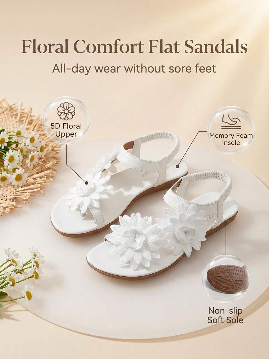 Floréa | Sandales Orthopédiques Fleurs Appliquées
