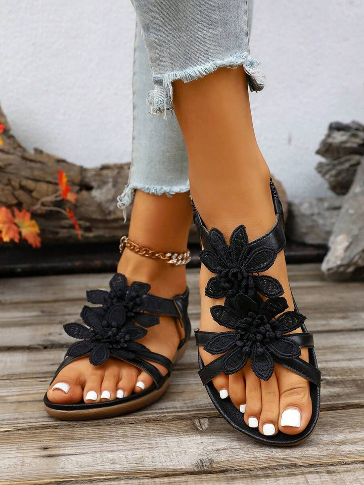 Floréa | Sandales Orthopédiques Fleurs Appliquées