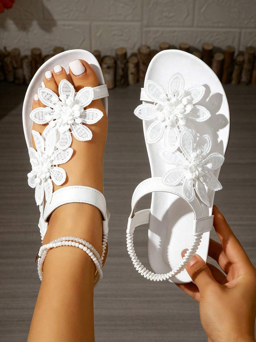 Floréa | Sandales Orthopédiques Fleurs Appliquées
