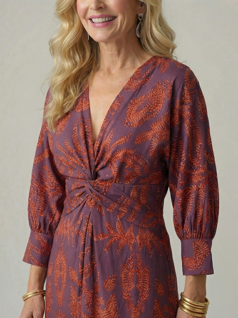 VIRELLE | Robe Midi Wrap Naturelle Lune