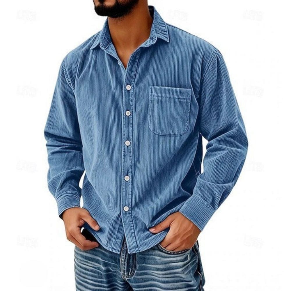 VIRELLE | CHEMISE BOUTONNÉE EN VELOURS CÔTELÉ POUR HOMME