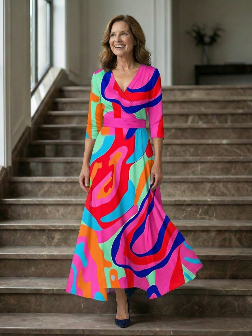VIRELLE | Robe Midi Croisée à Col Celine