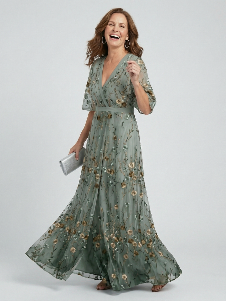 VIRELLE | Robe Maxi Halter Bloom Flow Selora