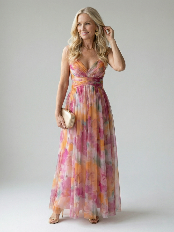 VIRELLE | Robe Maxi à Enveloppe Douce Isel