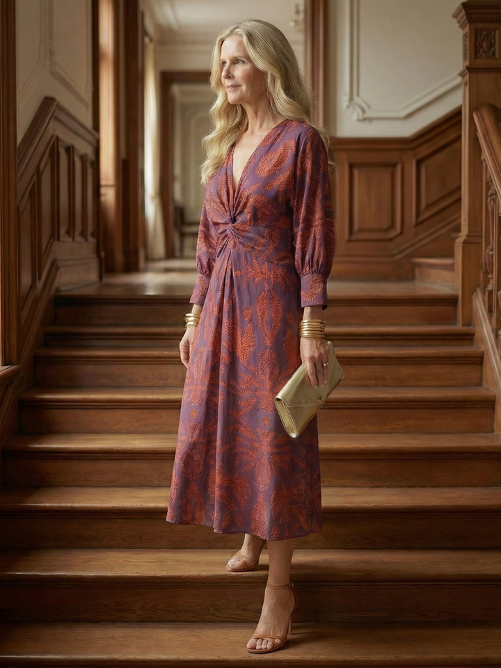 VIRELLE | Robe Midi Wrap Naturelle Lune