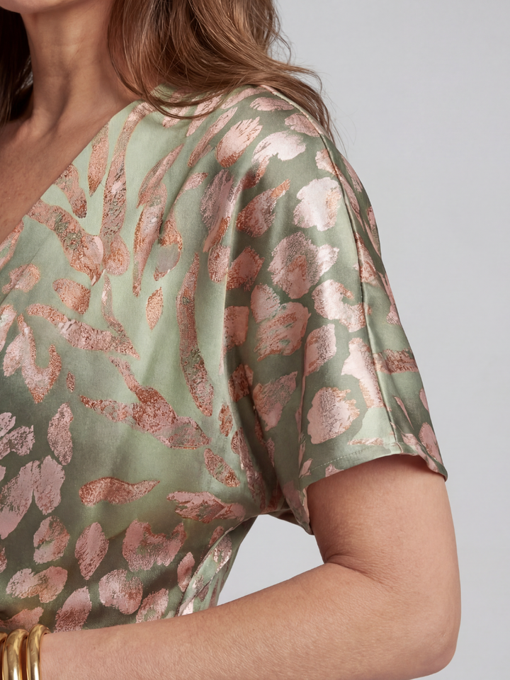 VIRELLE | Robe Midi à Imprimé Abstrait Coralie