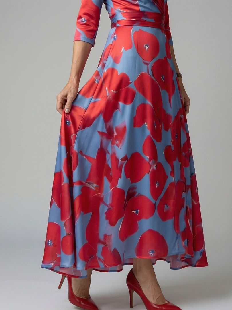 VIRELLE | Robe Midi Croisée à Col Celine
