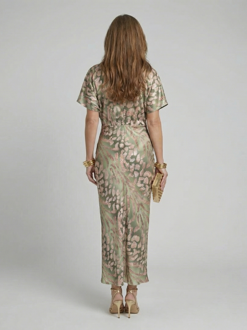VIRELLE | Robe Midi à Imprimé Abstrait Coralie
