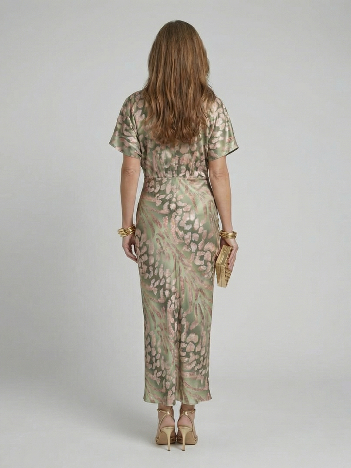 VIRELLE | Robe Midi à Imprimé Abstrait Coralie