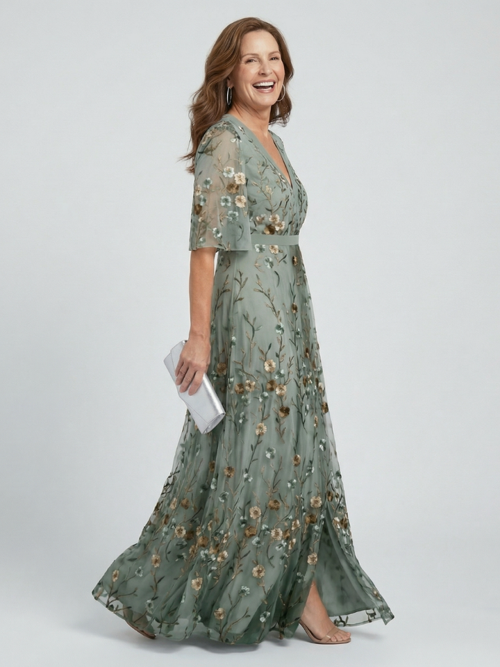VIRELLE | Robe Maxi Halter Bloom Flow Selora