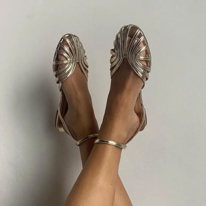 SANDAL EN TISSAGE PLAT