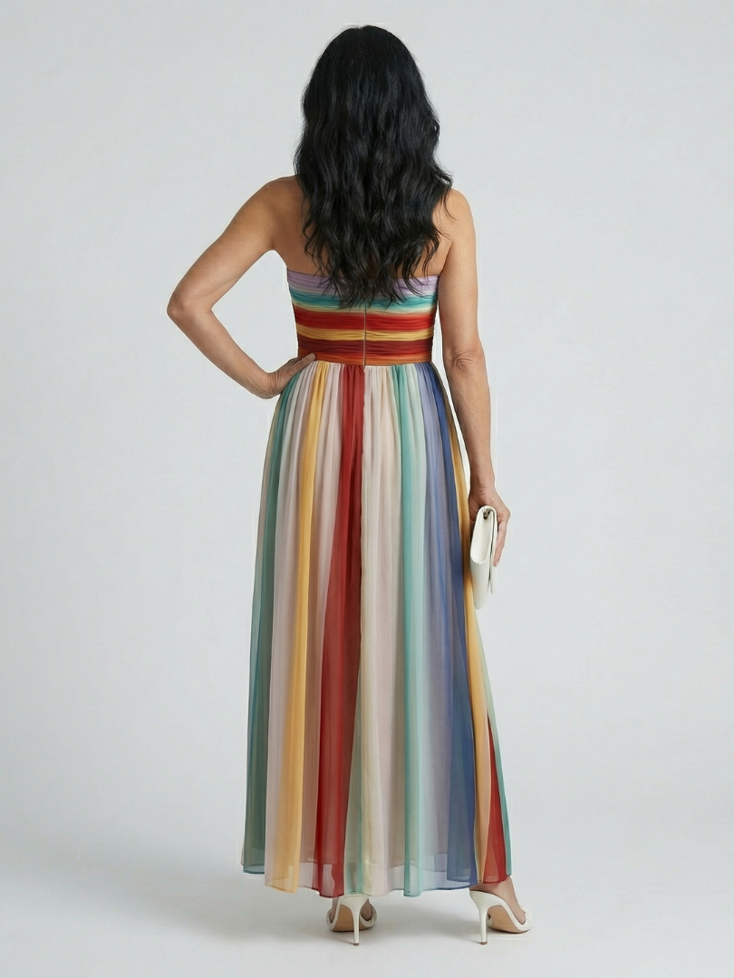 VIRELLE | Robe Maxi à Rayures Légères Sereine