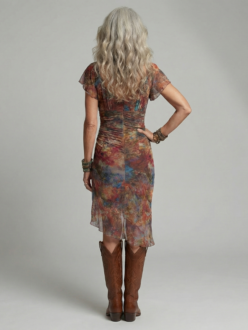 VIRELLE | Robe Midi Halter Silencieuse Aeris