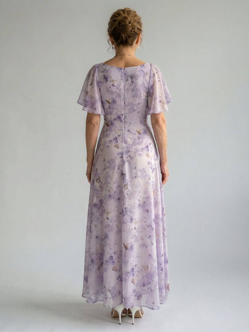 VIRELLE | Robe Midi à Manches Volantes Vaelis